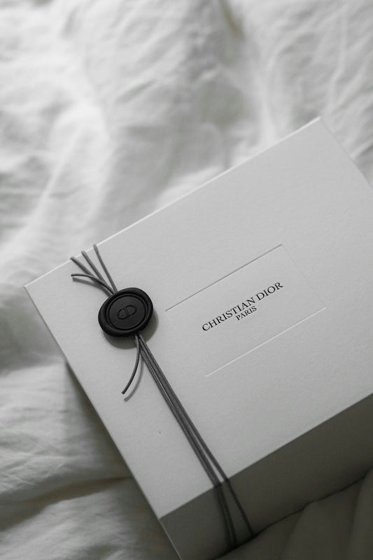 Christian dior gift box with wax seal