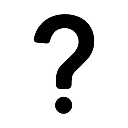 Black question mark on a white background